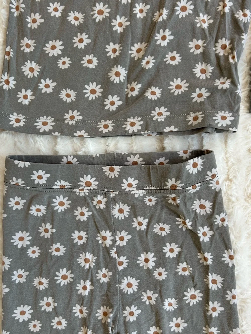 Mebie Baby Grey Floral Bamboo Pajama Set